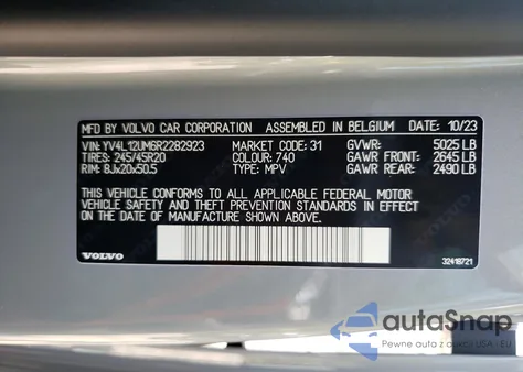 2024 Volvo Xc40 Ultimate from USA, damaged, VIN YV4L12UM6R2282923